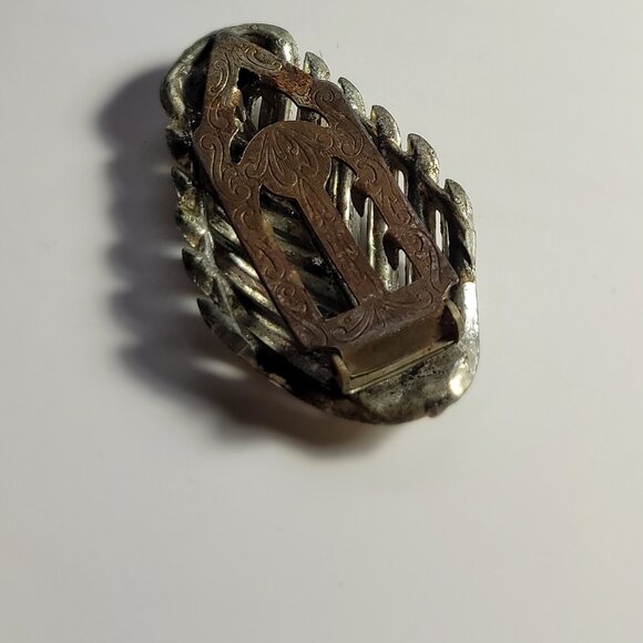 Antique Art Deco Fur Clip with Crystals Weiss very unique - Picture 6 of 8